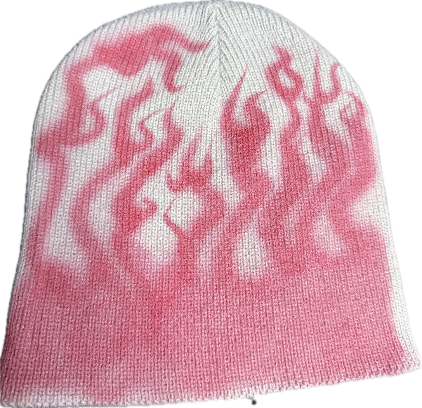 Grey Red Flame beanie