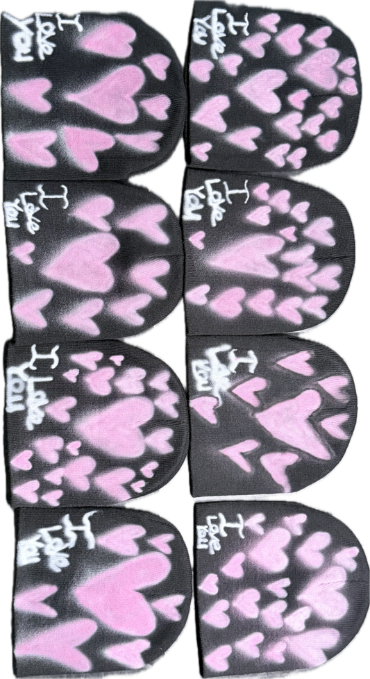 Black I Love You Beanies.