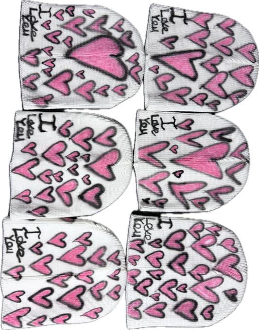 White I Love You Beanie